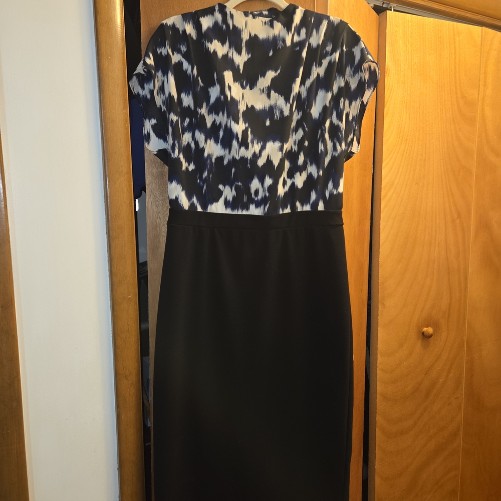 Express Black and Blue Patterned Dress